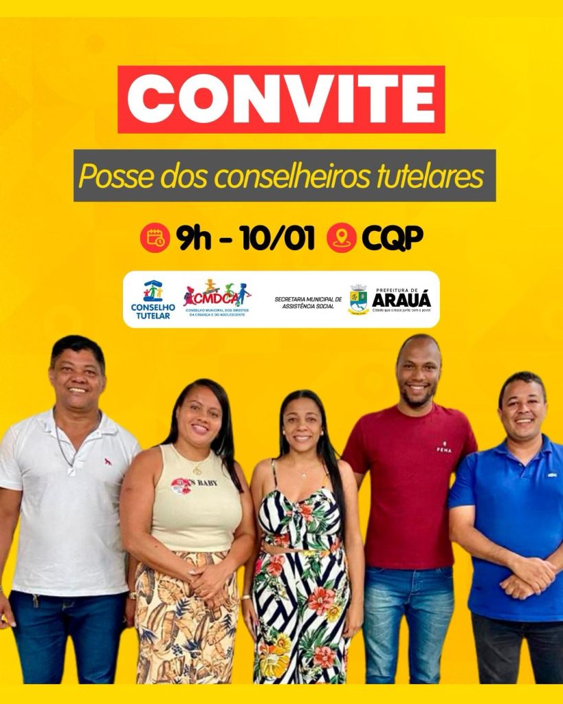 Convite Para A Posse Dos Conselheiros Tutelares Eleitos Prefeitura